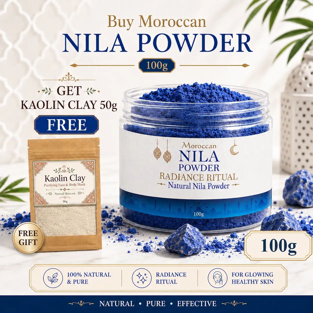 elhoe moroccan nila powder 100 gram moroccan nila powder in bangladesh best quality natural moroccan powder moroccan nila powder for natural skincare for all type skin.webp